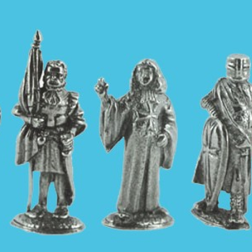 Les 5 chevaliers de l'Ordre de Saint jean (4 cm).